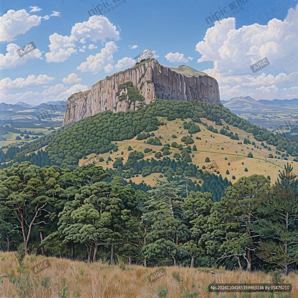 现实山景画