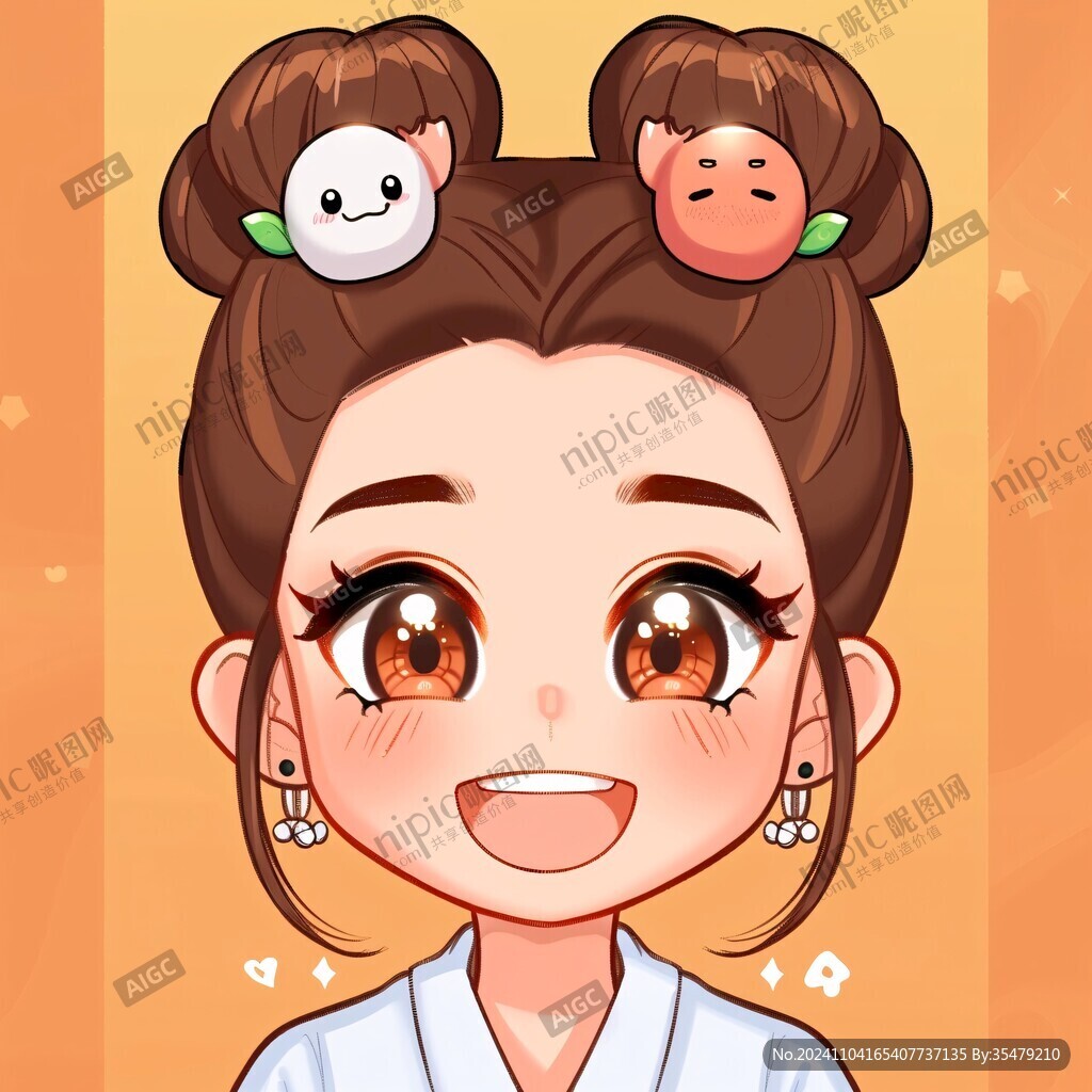卡通包子头小姐姐