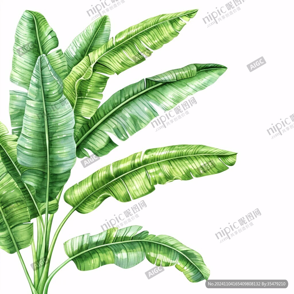 手绘芭蕉叶