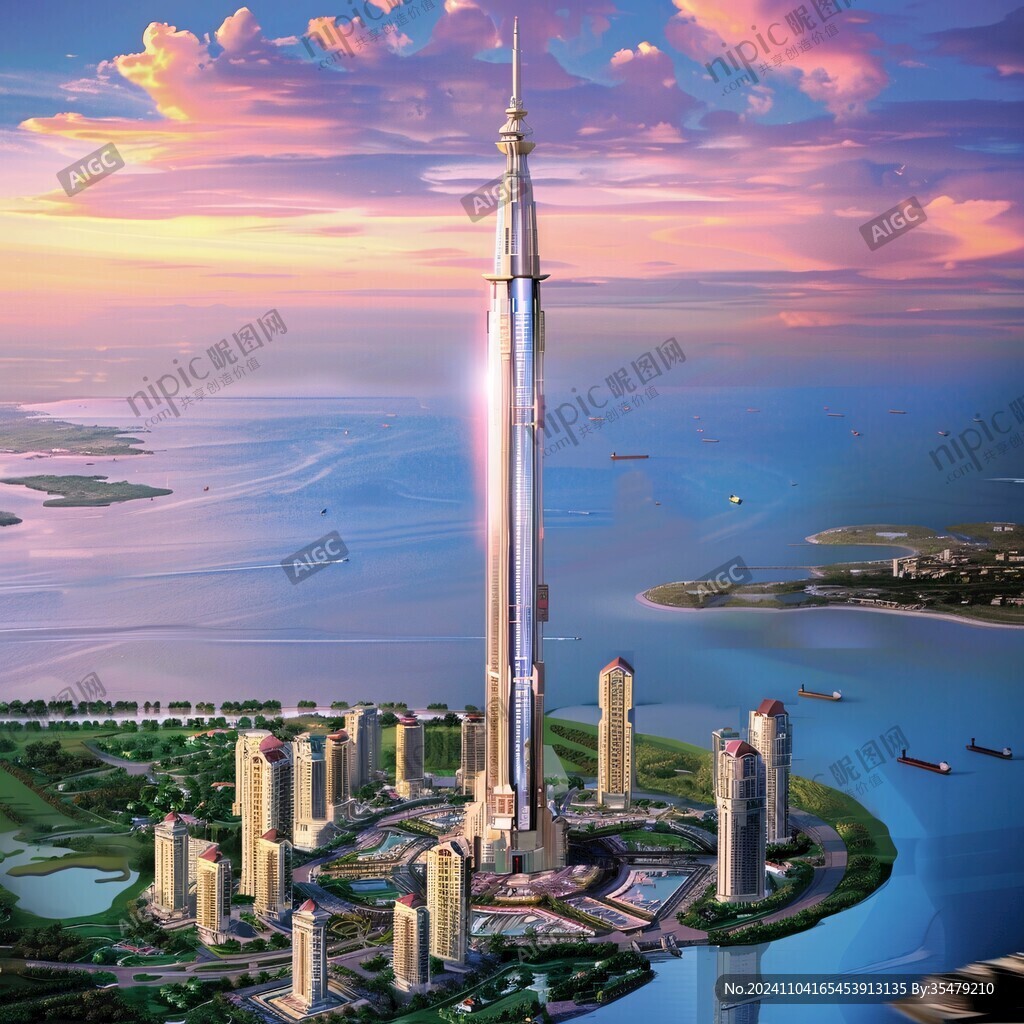 迪拜建筑迪拜手绘海报