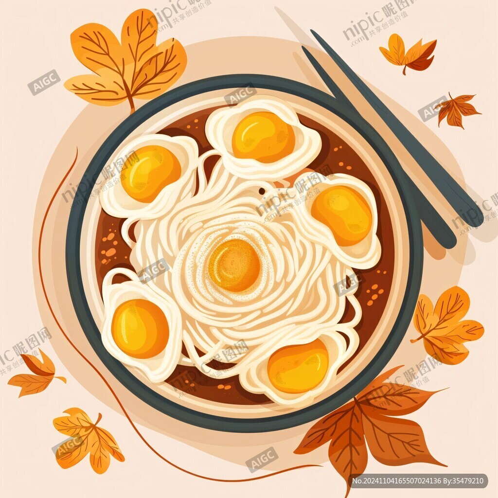 鸡蛋面插画