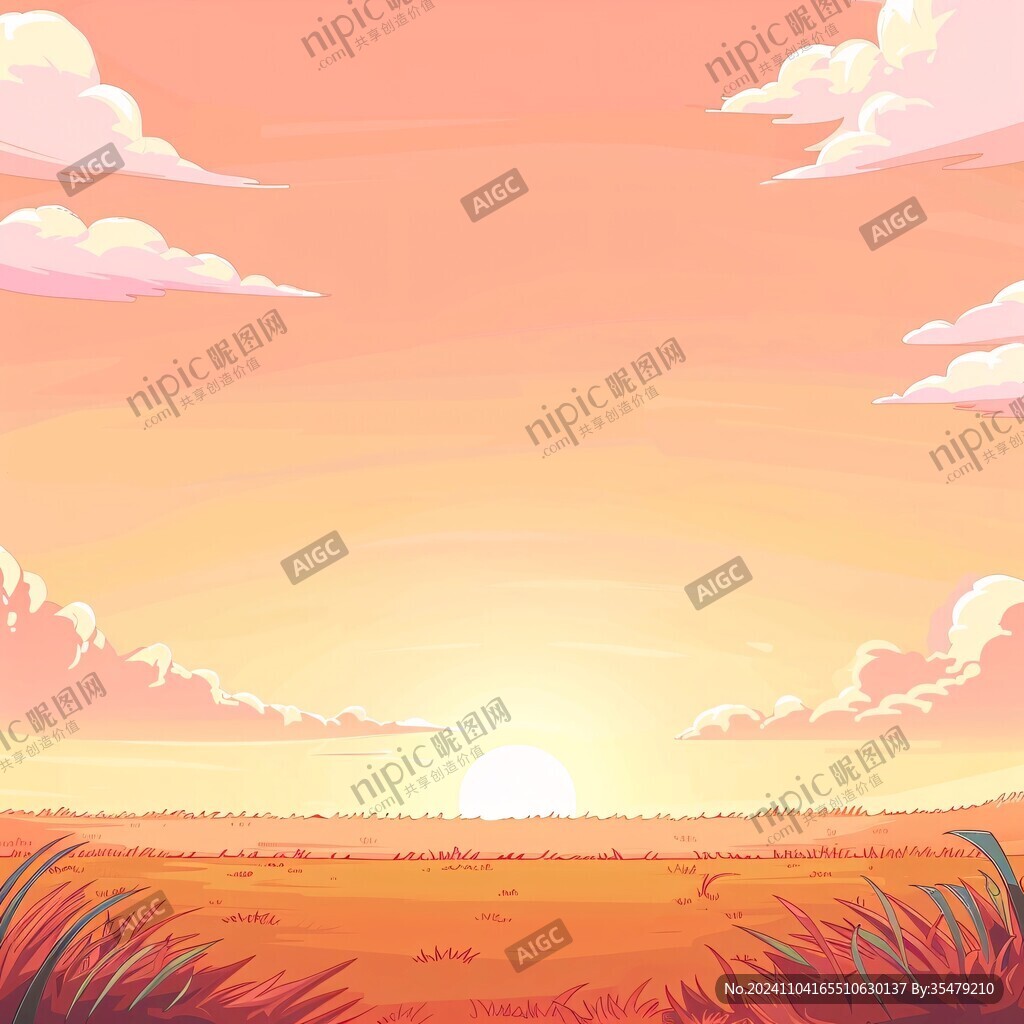 日出风景插画