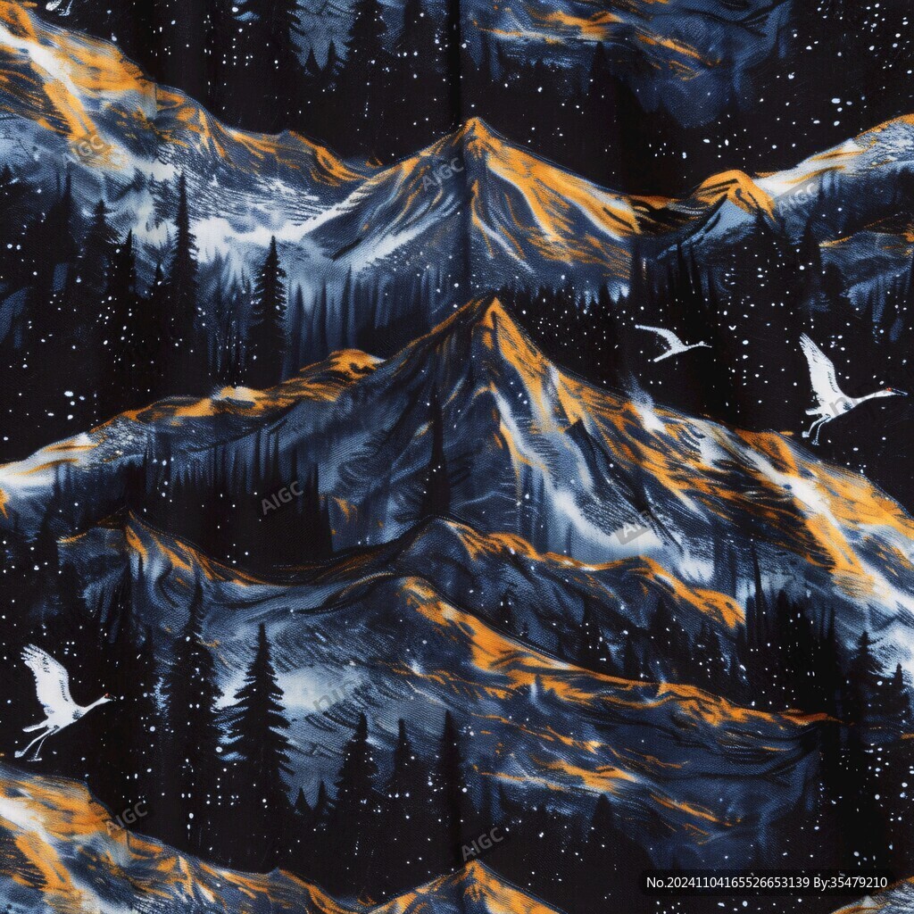 雪山插画图案