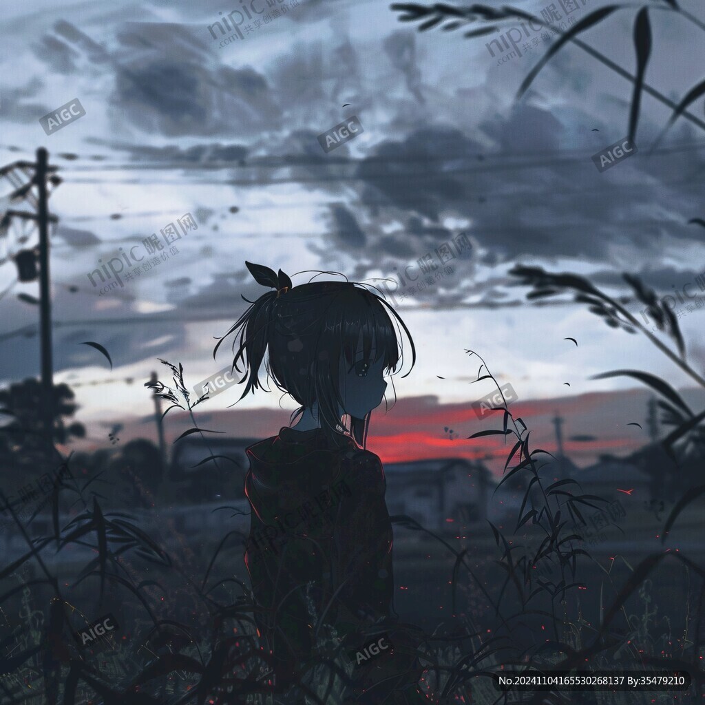 日本动漫风格晚霞