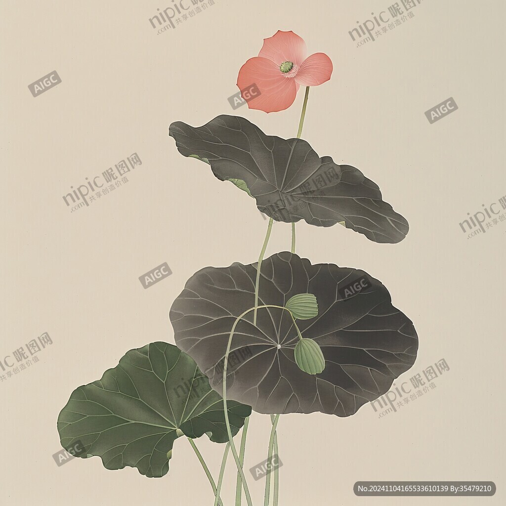 荷花荷叶扁平化