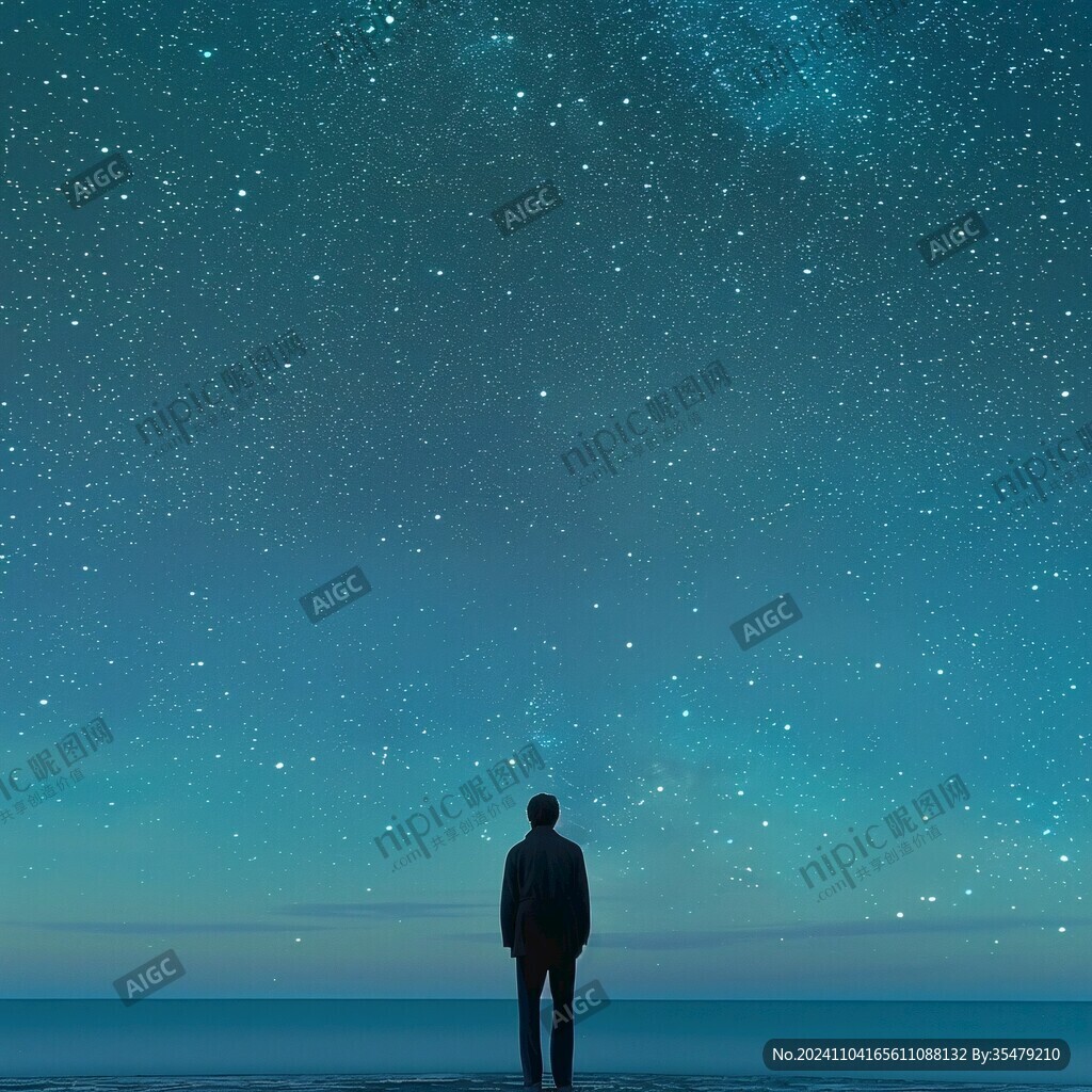 星辰大海男孩背影