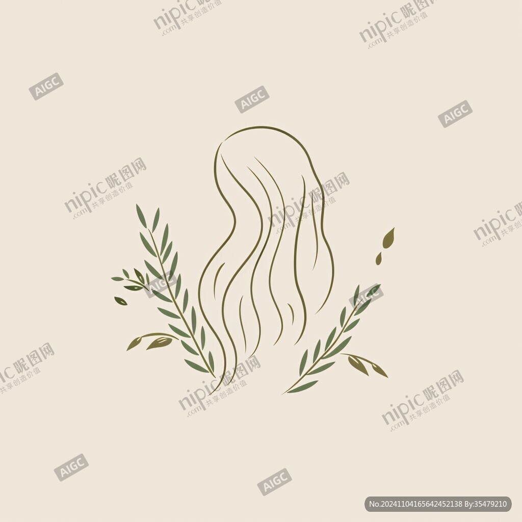 女性长发logo