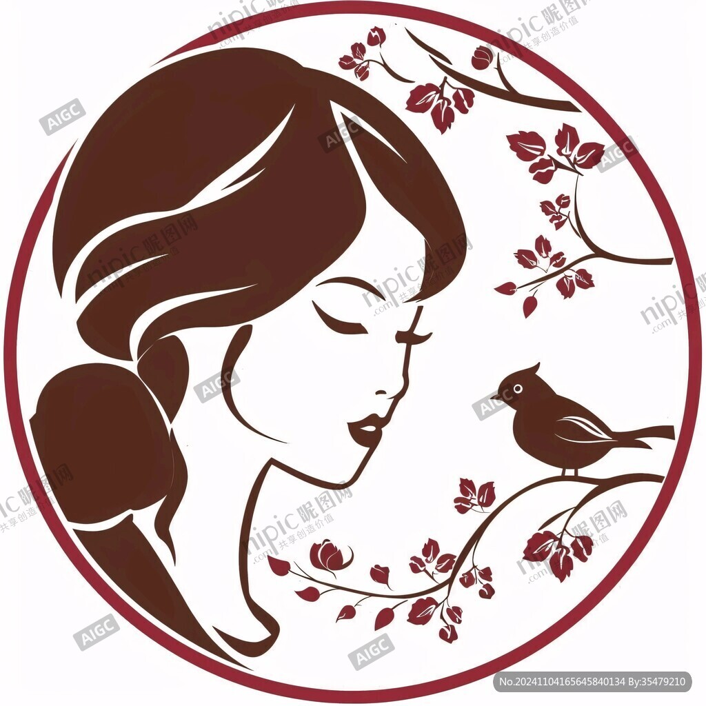 复古风美女logo