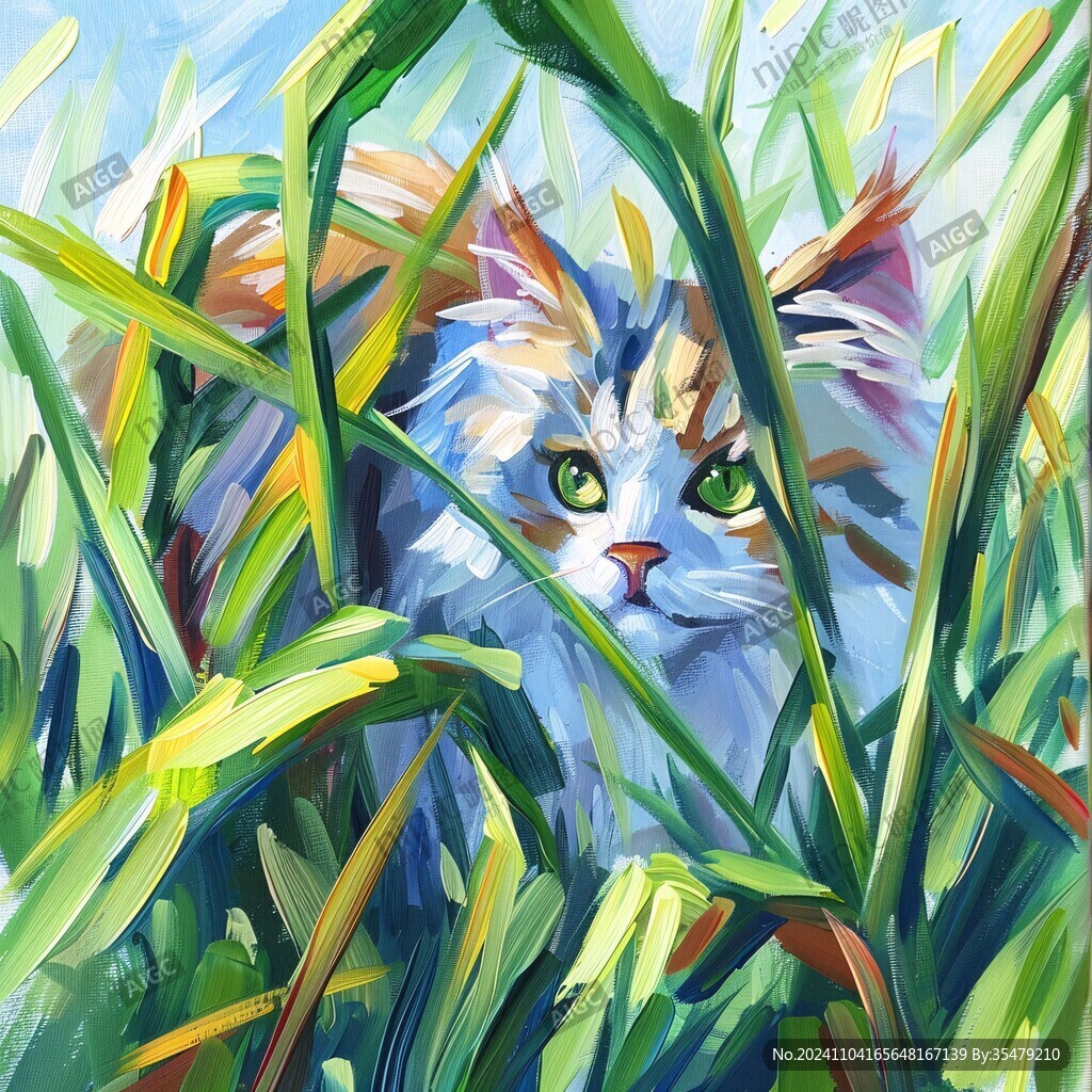 绘画作品猫插画