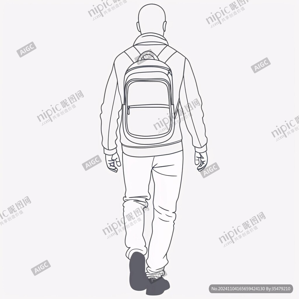 背包人背影
