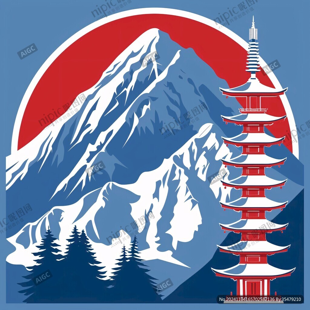 东西塔插画