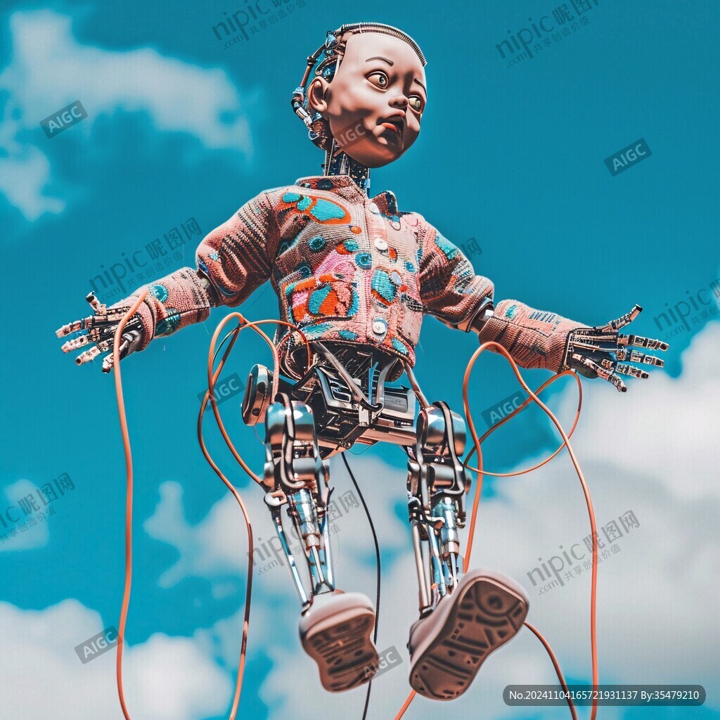 飞天机器人塑像