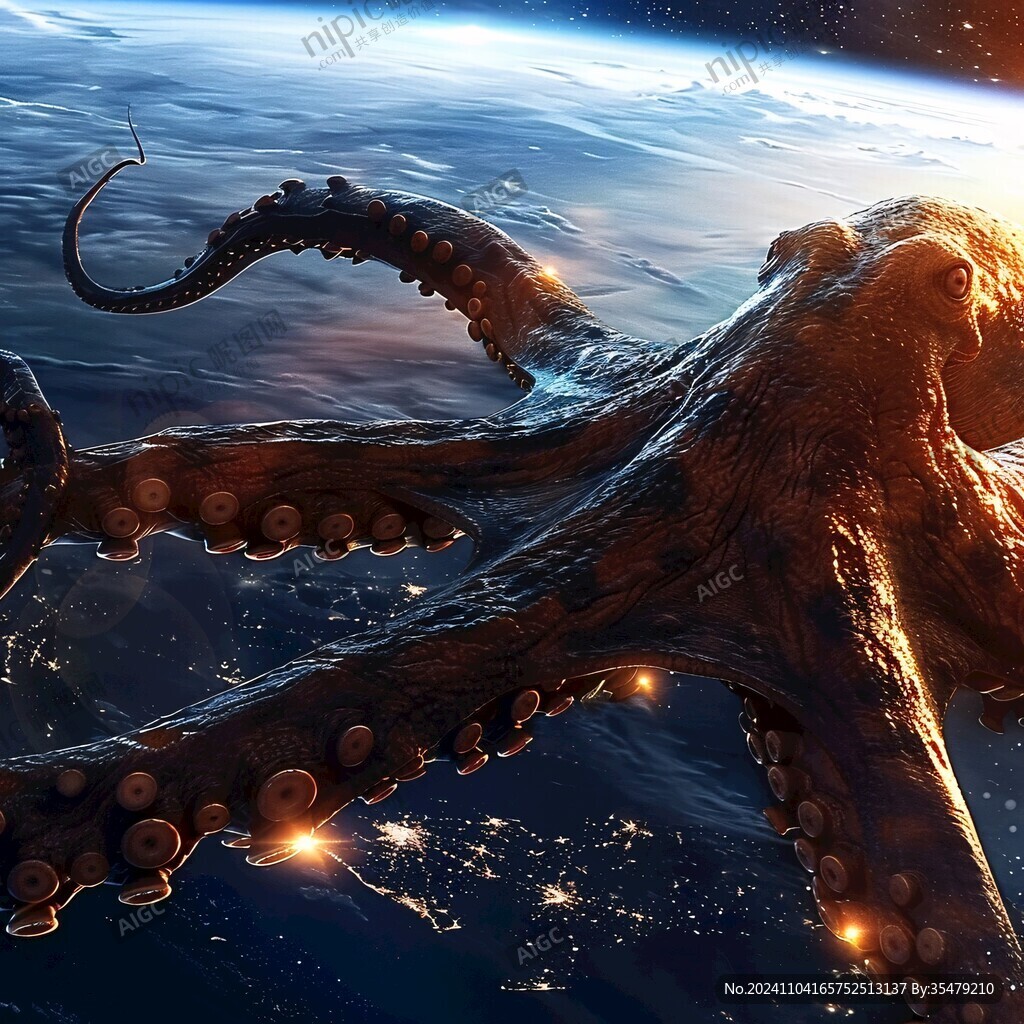 3d章鱼地板画