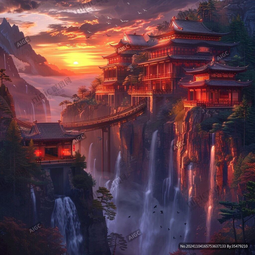 宫殿楼阁仙境仙人大殿