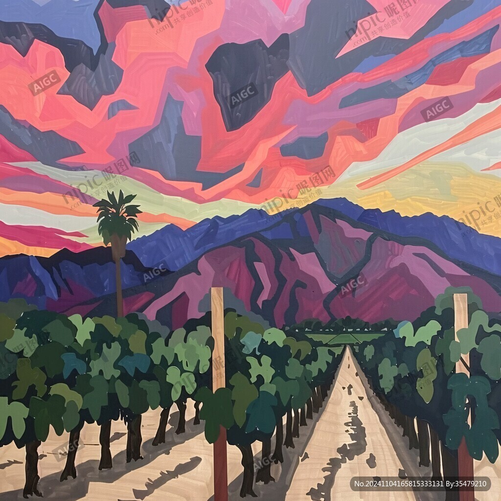 葡萄酒种植山水风光