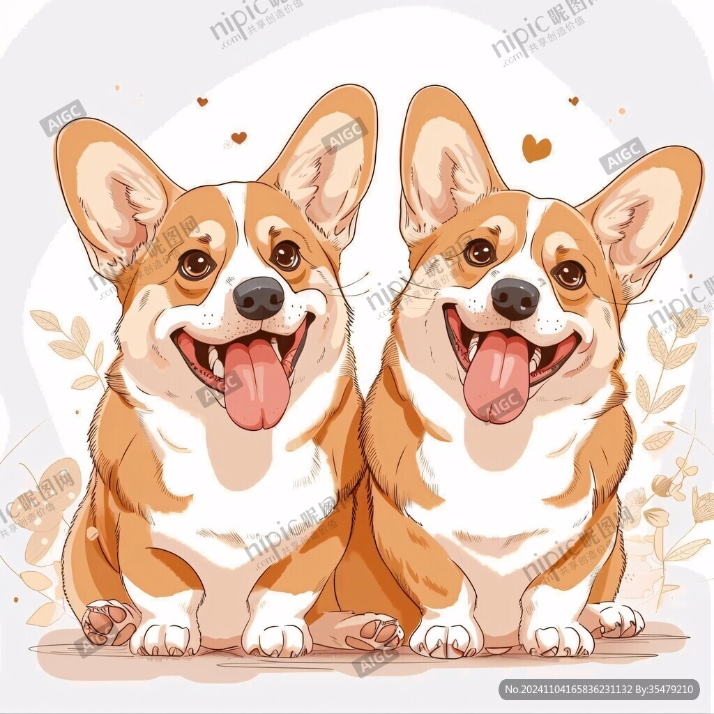 柯基吉祥物插画