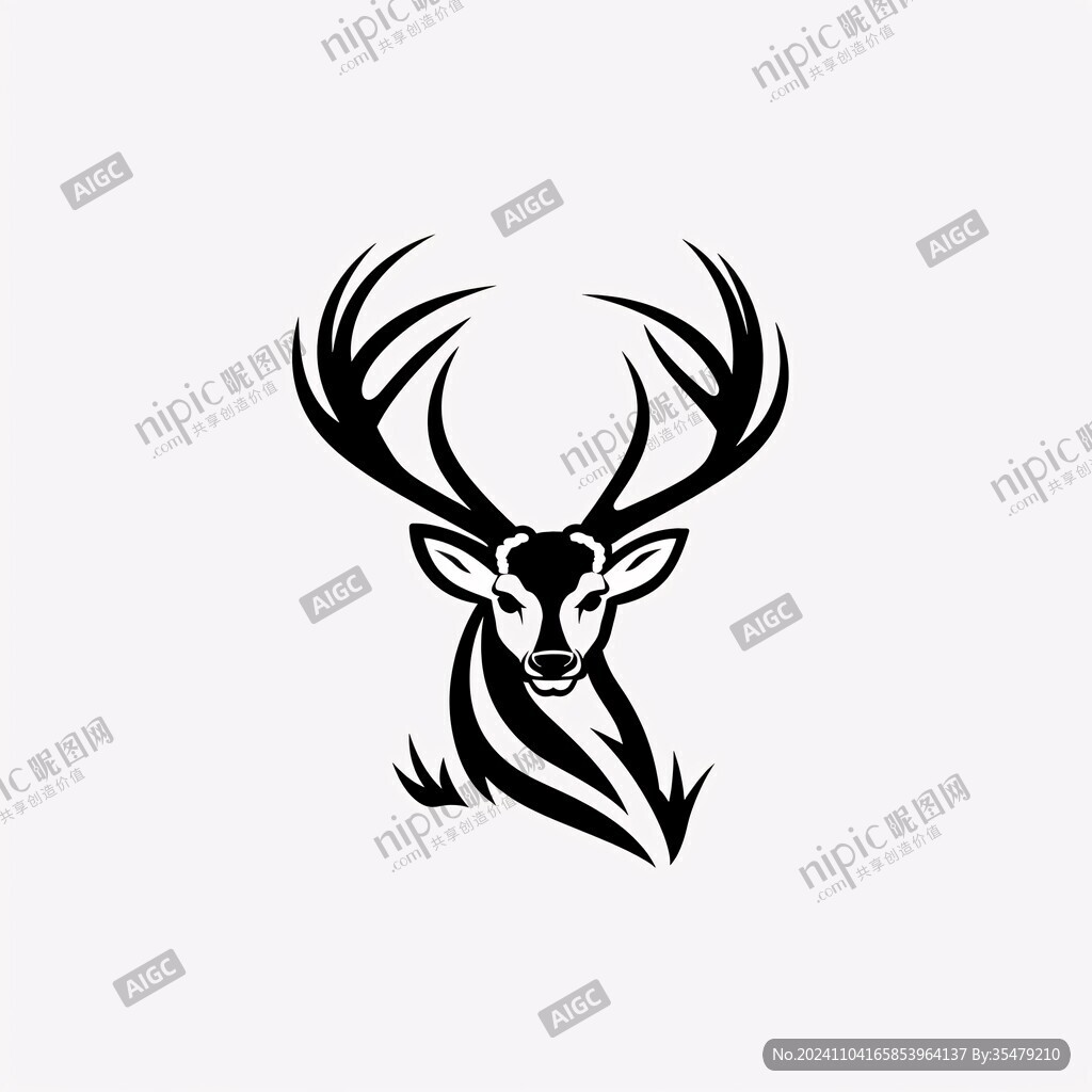 鹿头图形logo