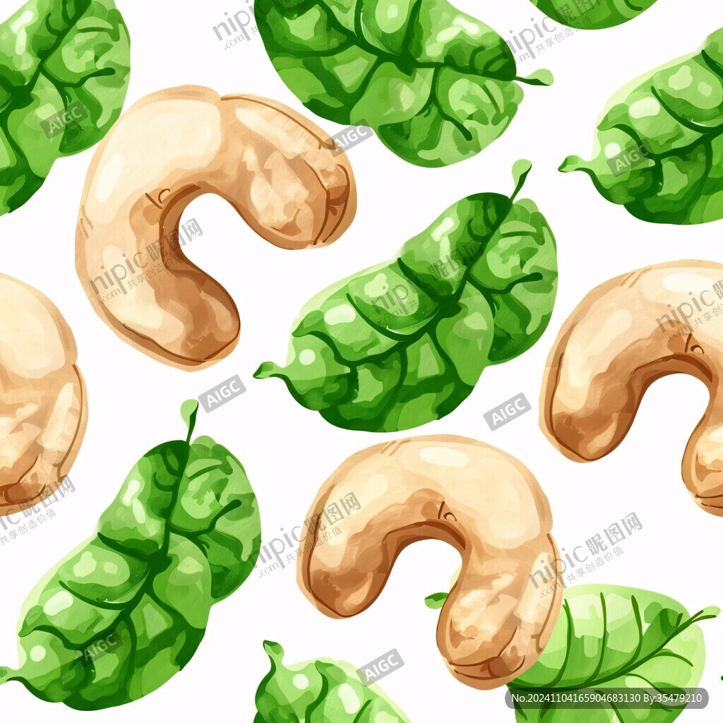 高清腰果插画