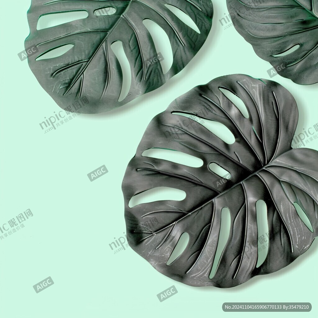 手绘龟背叶拼接背景