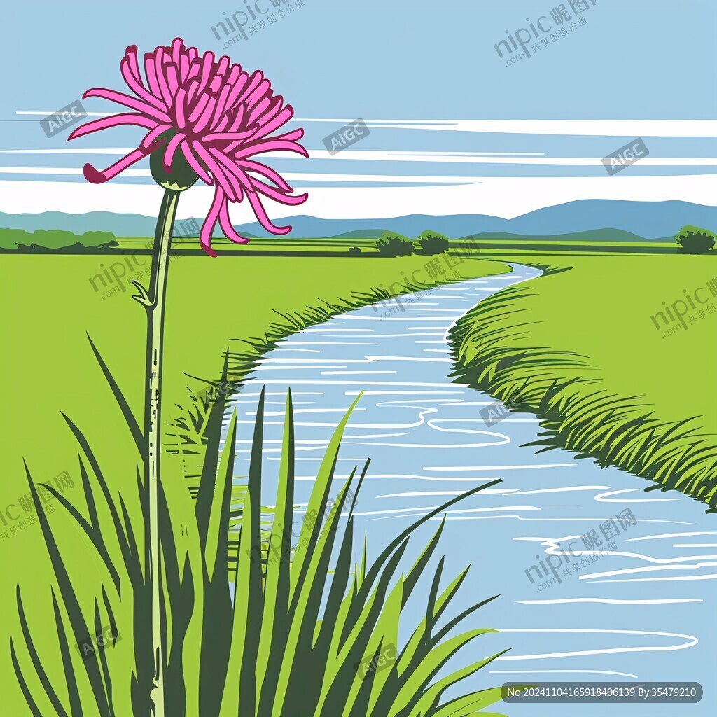 花卉河流