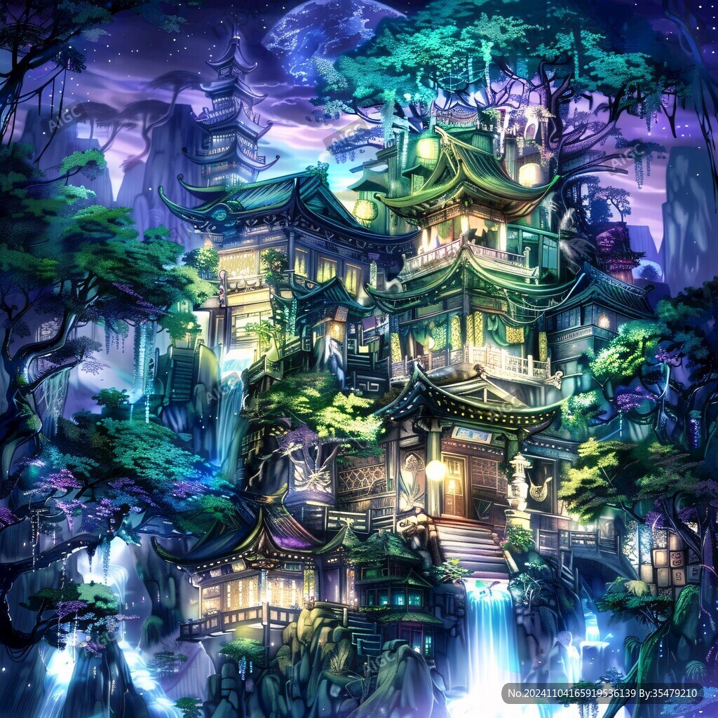 宫殿楼阁仙境仙人大殿