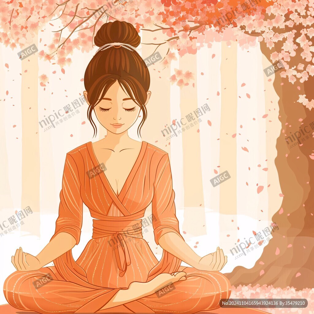 瑜伽手绘插画