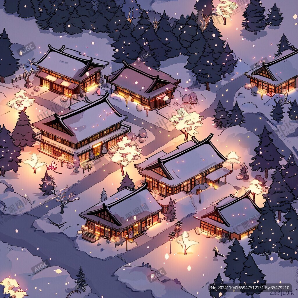 雪乡插画