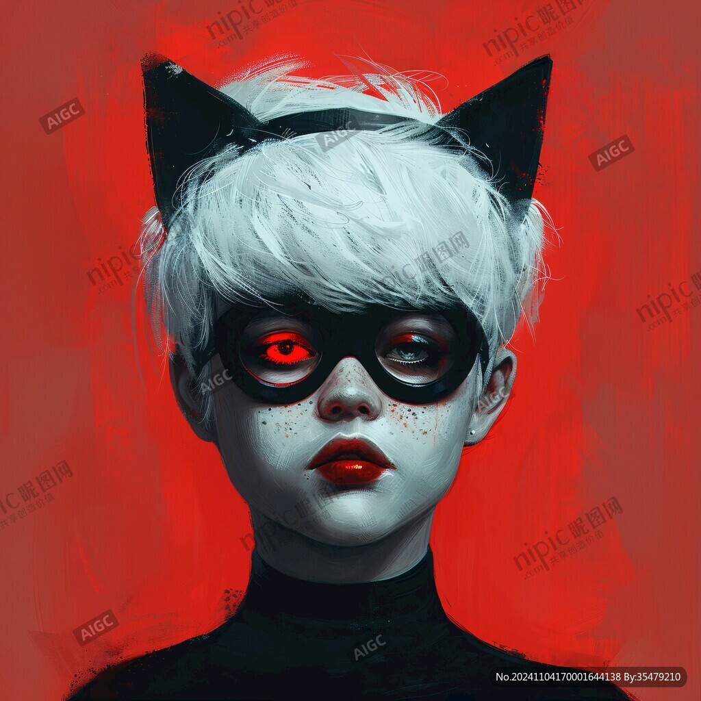 插画闪屏猫女