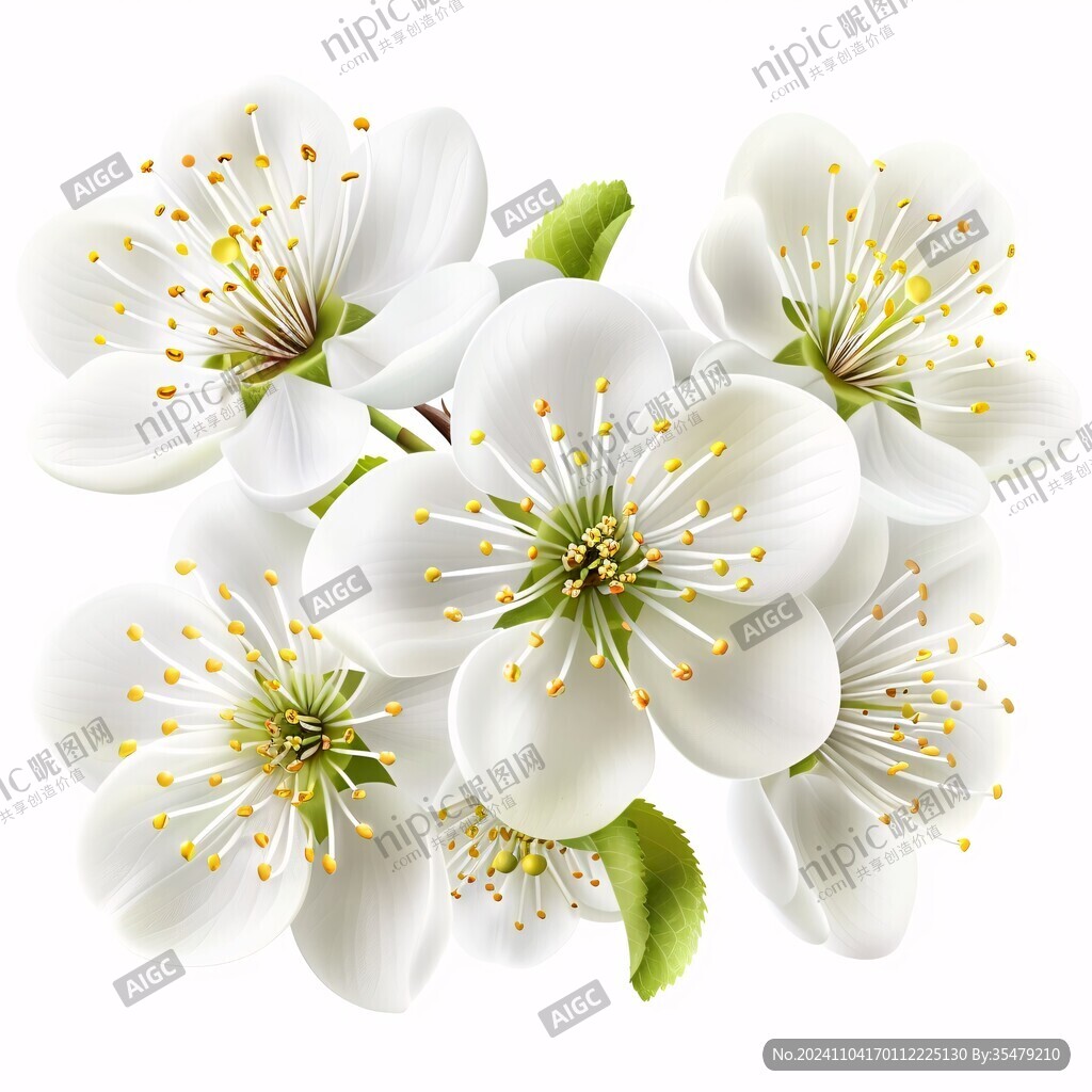 手绘梨花工笔花