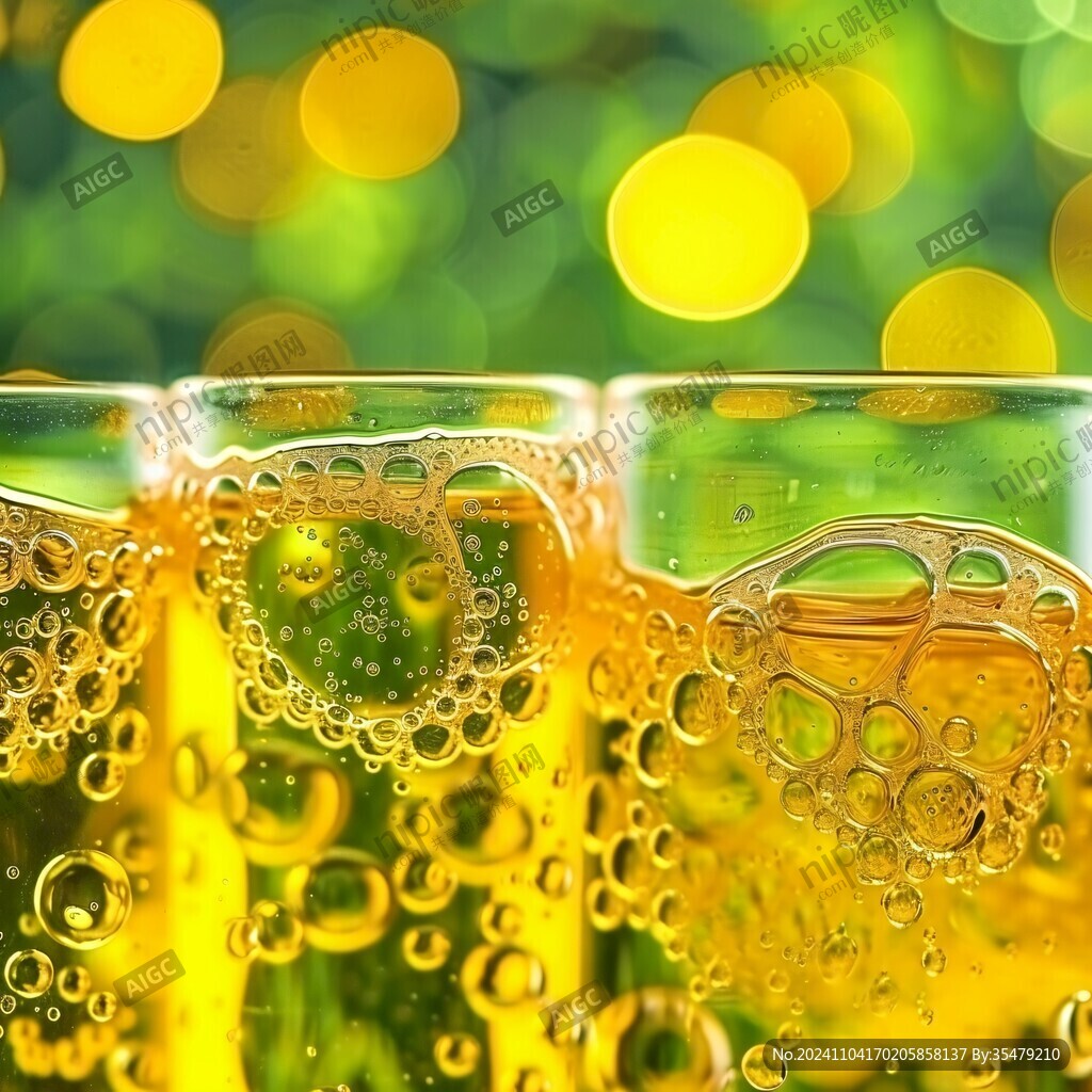 啤酒与水珠特写