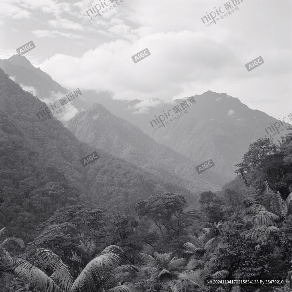 山峦黑白照