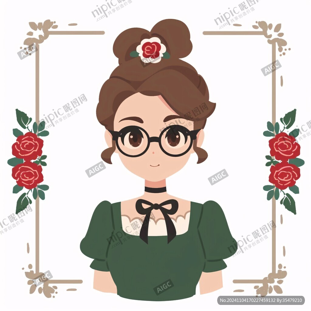 护士捧花插画