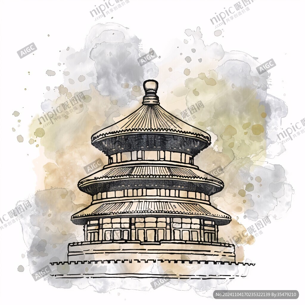 手绘祈年殿
