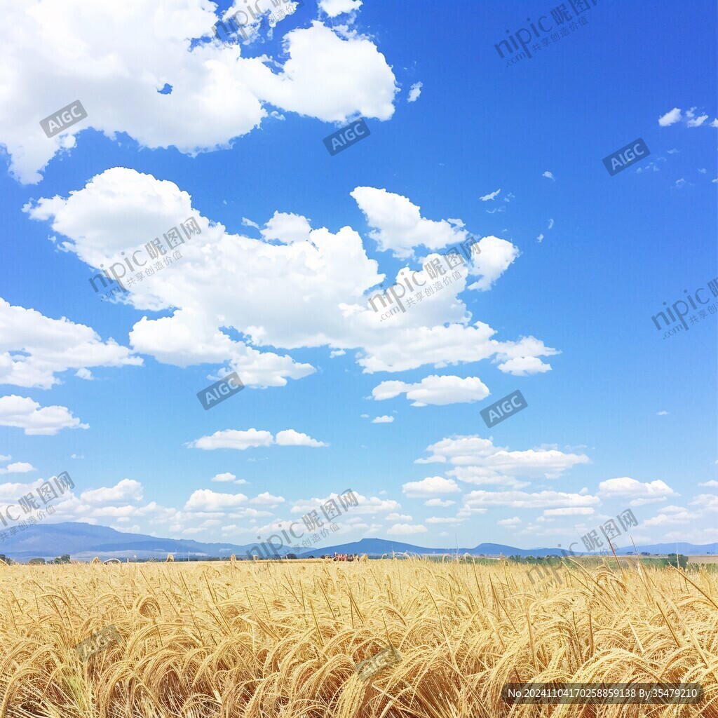 云彩麦浪
