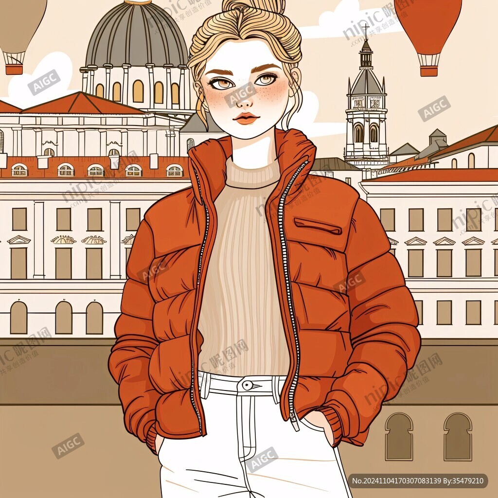羽绒服插画