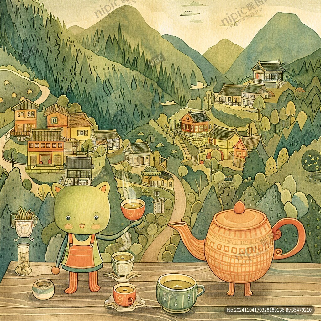 油茶插画