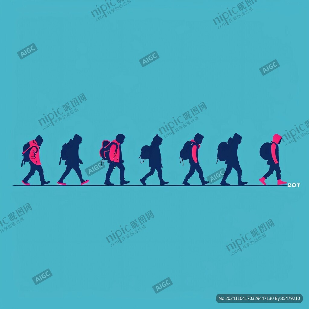 人物背影插画