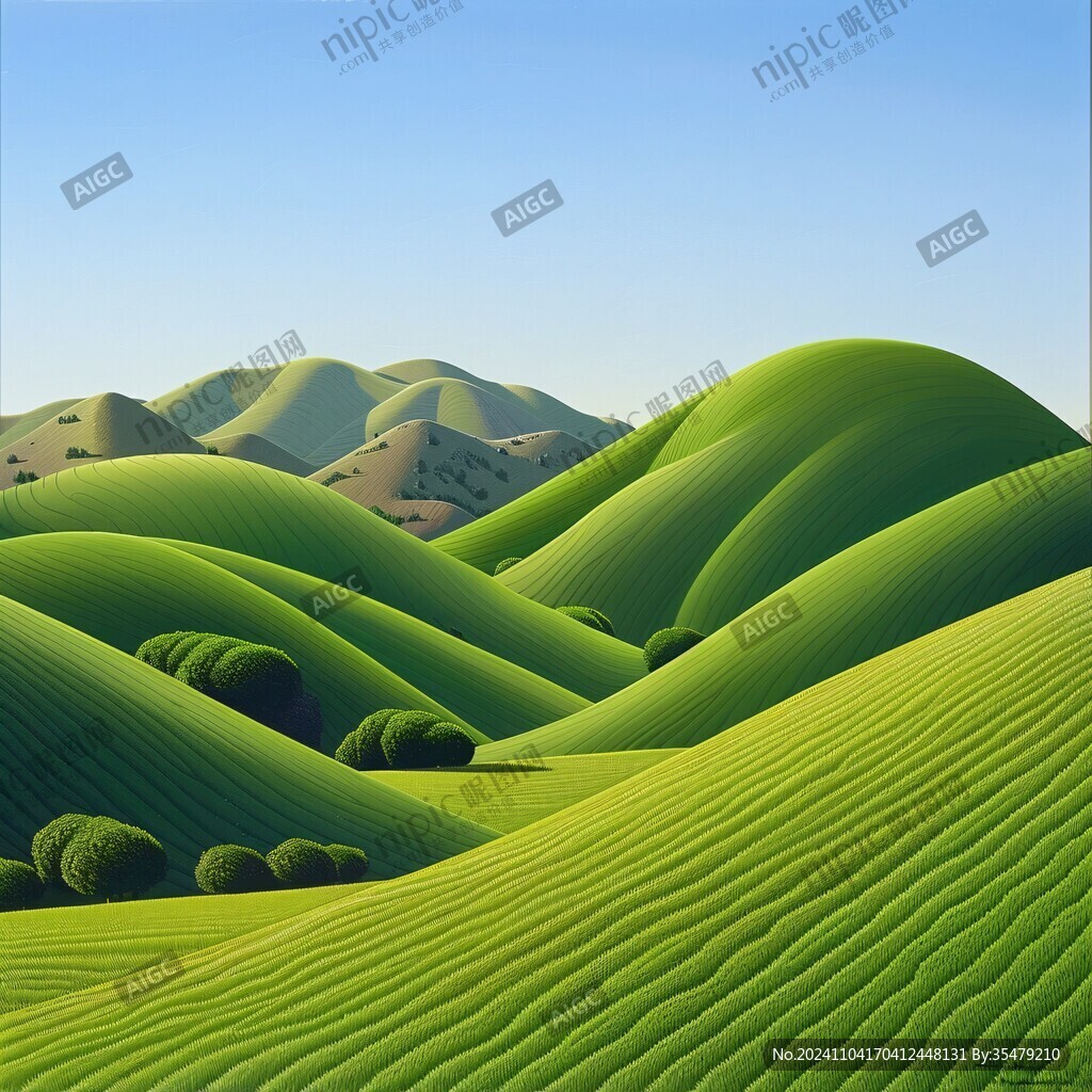 绿色丘陵自然风景