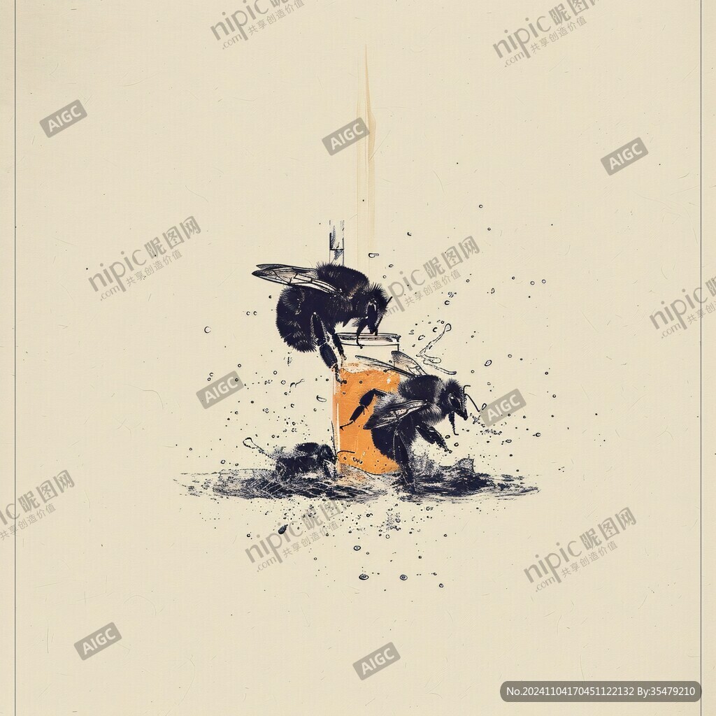 蜂蜜插画设计