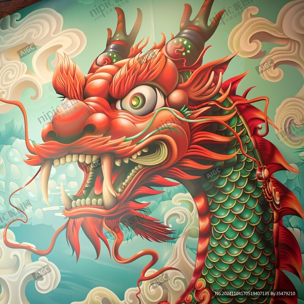 国潮龙壁画