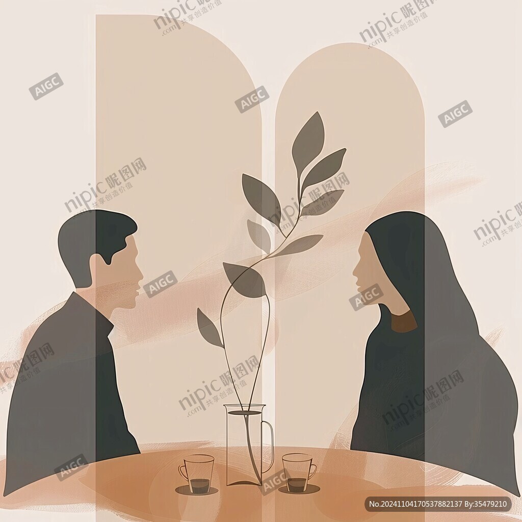 两个对话的人插画