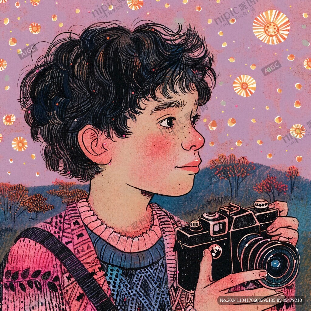 八零年代女孩插画