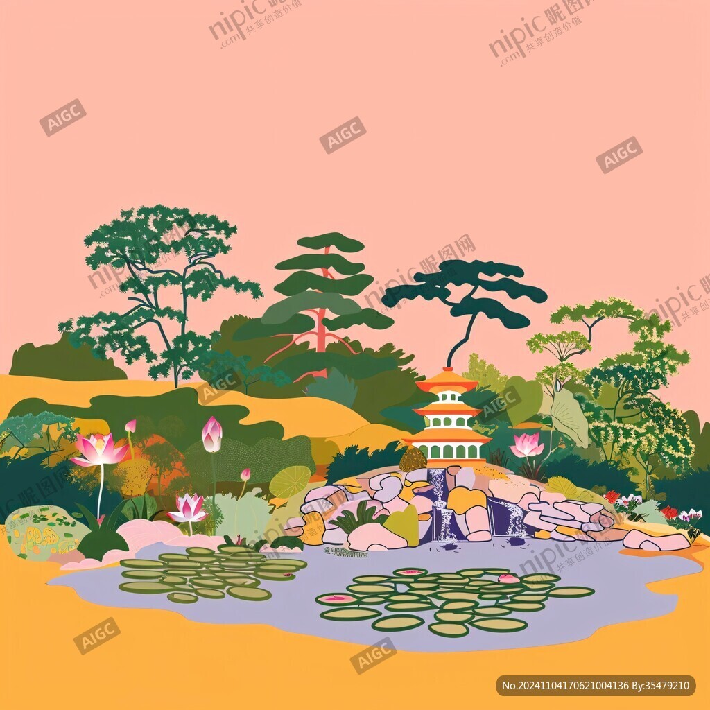 菽庄花园插画