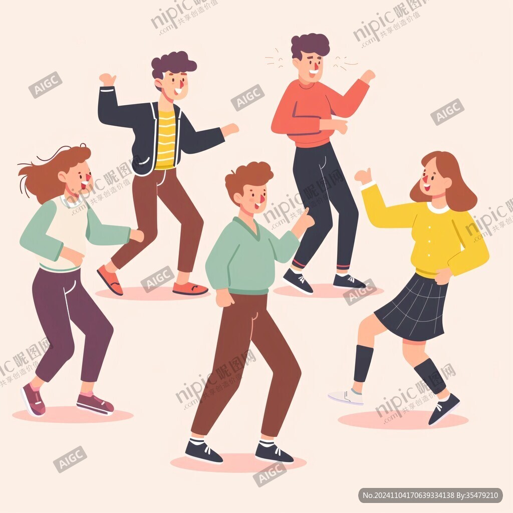 插画跳舞的人