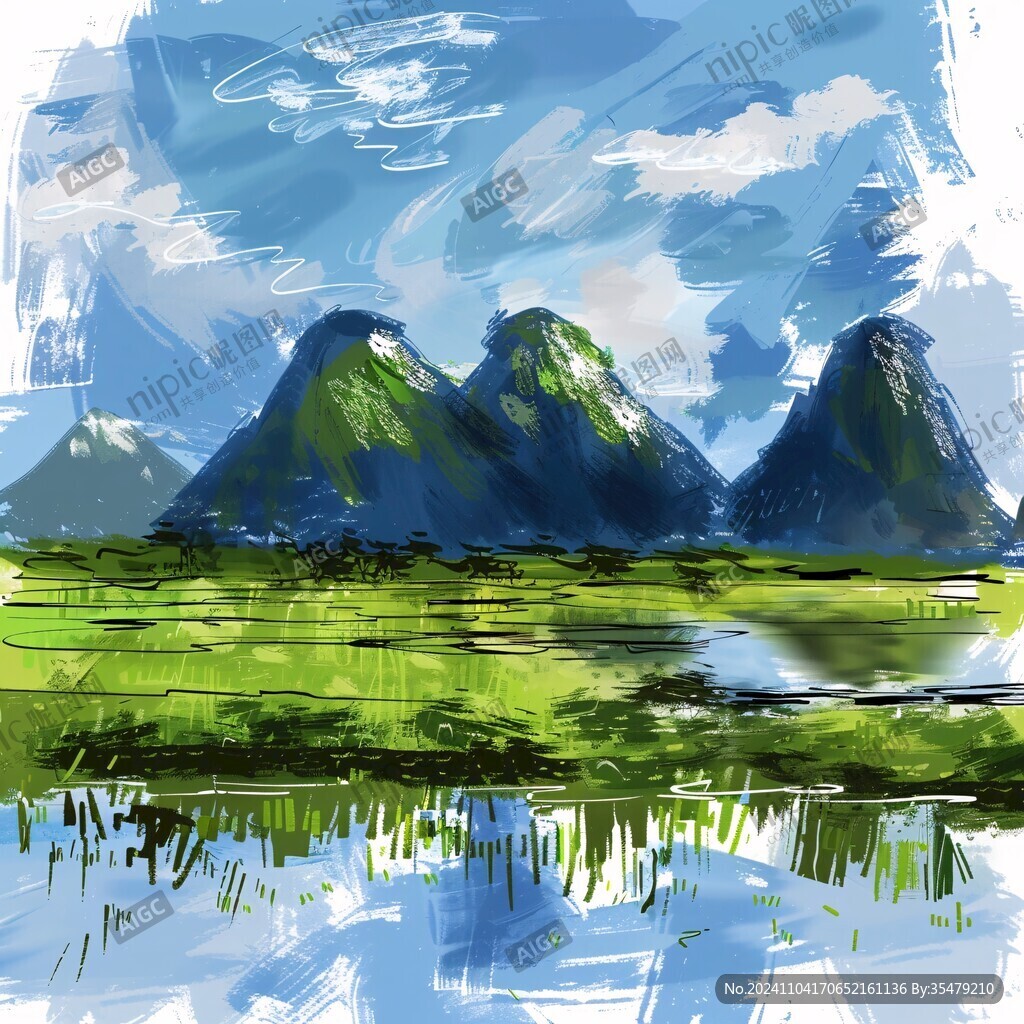 水彩手绘广西