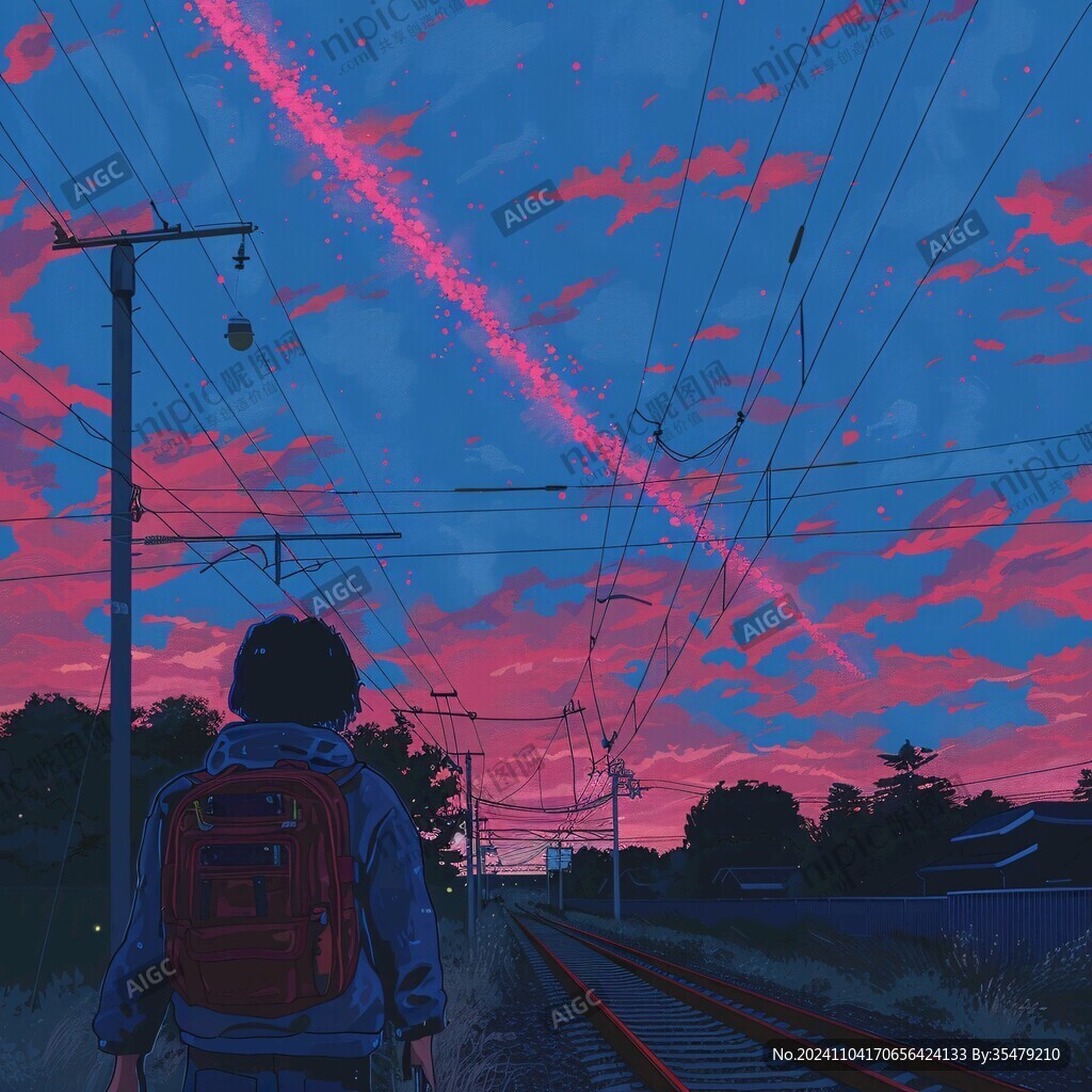 离别的车站绘画