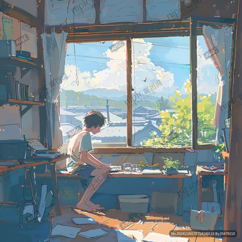 手绘追光的少年