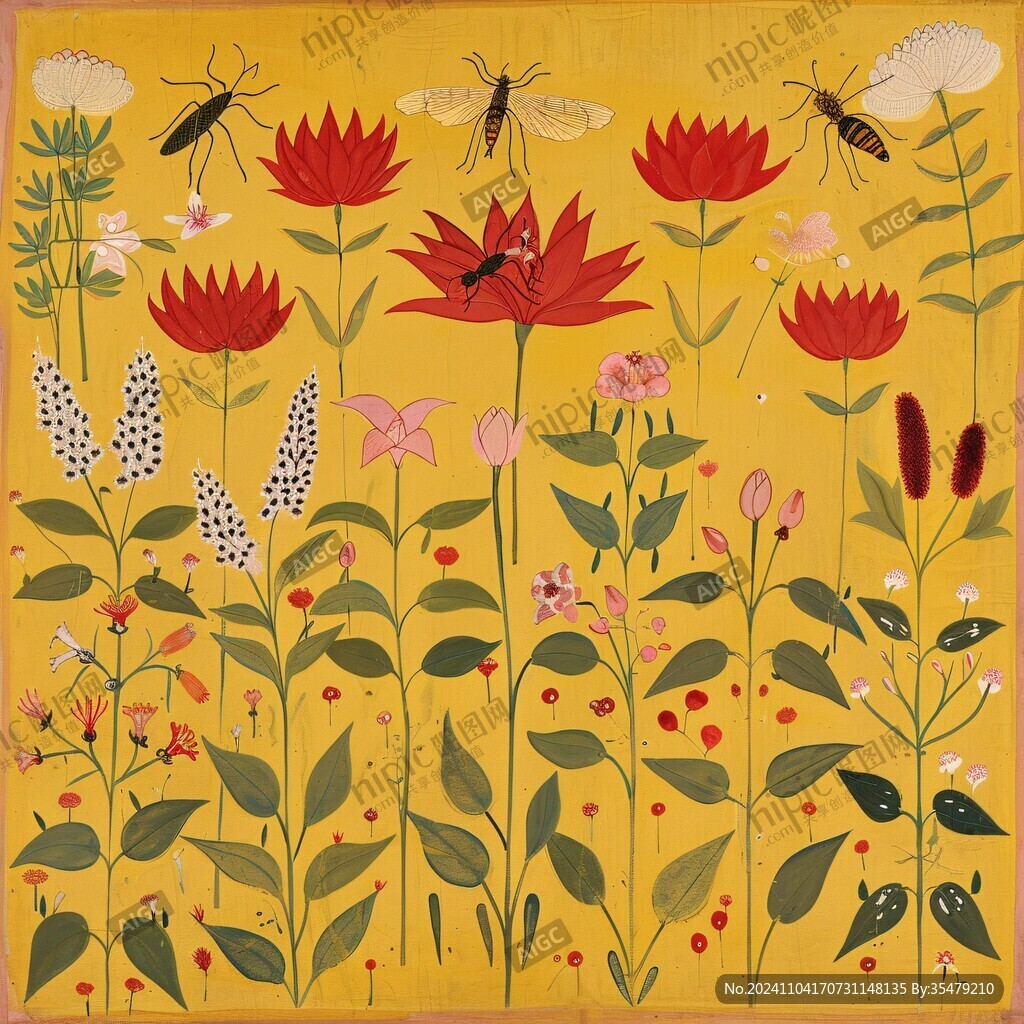 花卉昆虫装饰画