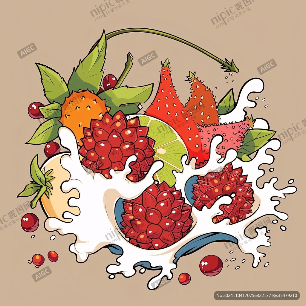 水果饮料插画