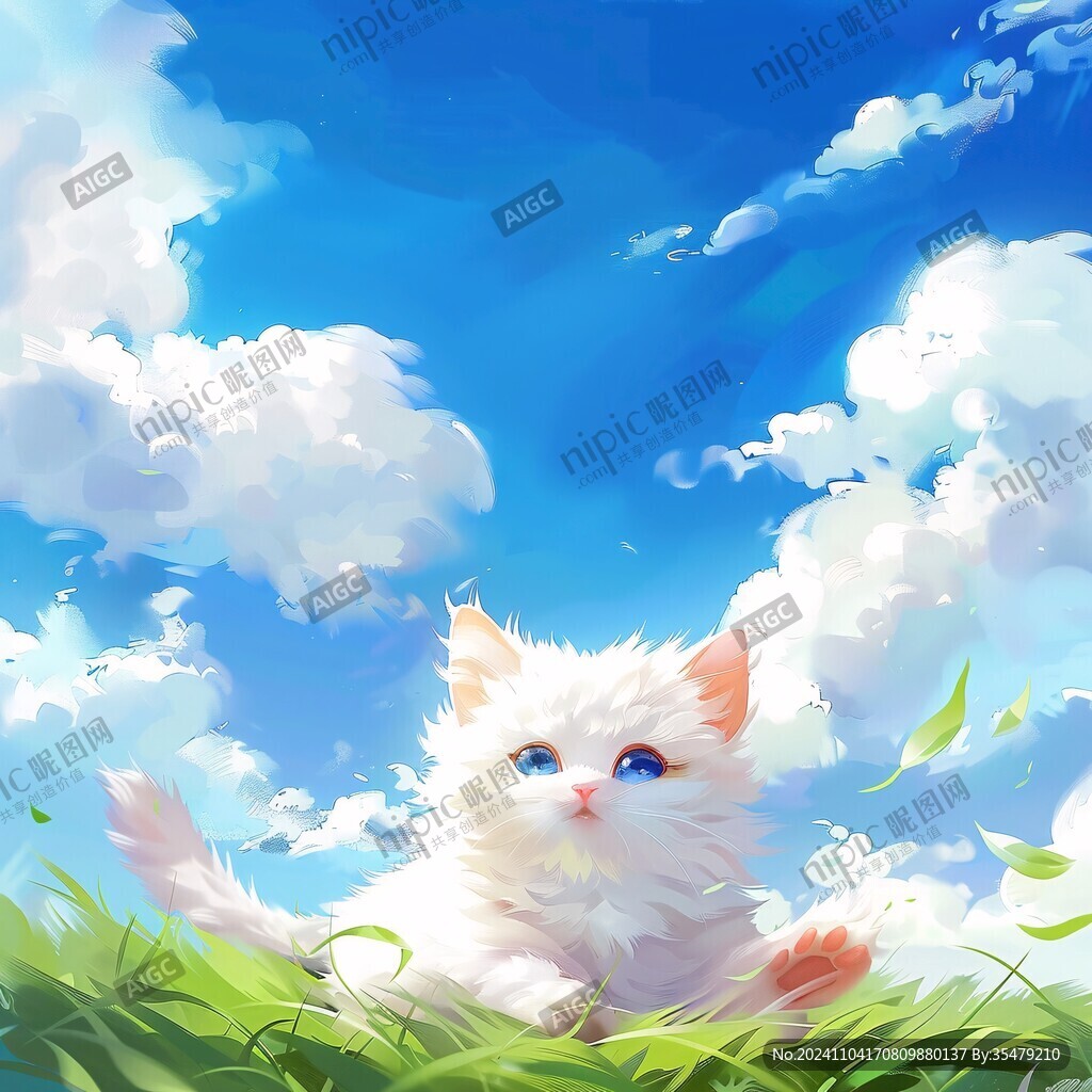 云彩下的小猫